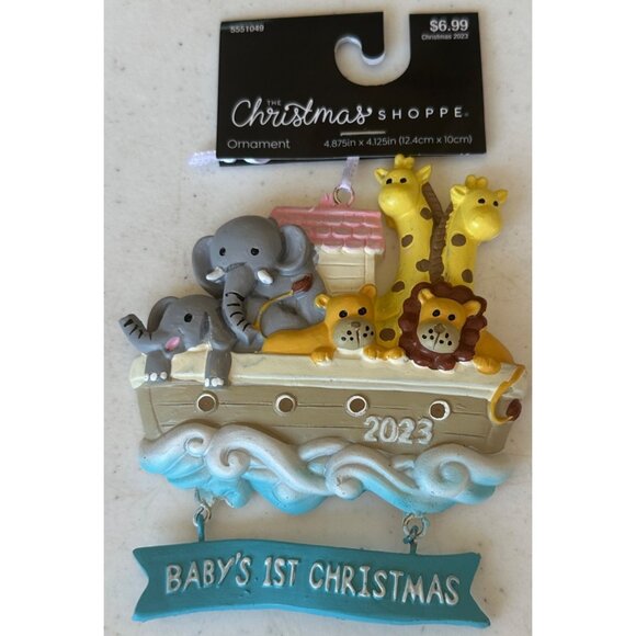 2023 The Christmas Shoppe Noah's Ark Baby's 1st Christmas Ornament 4.75" (NWT) - Picture 1 of 6